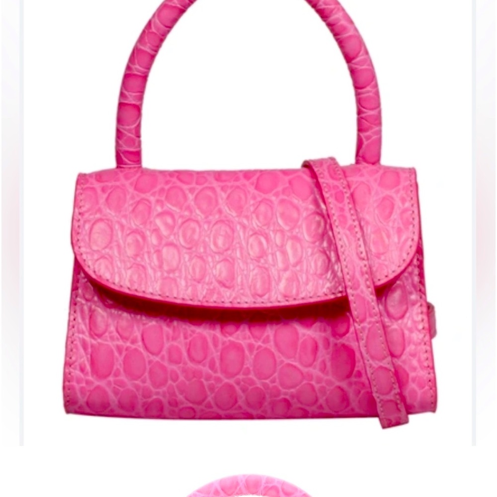 By Far pink mini croc bag NWT
